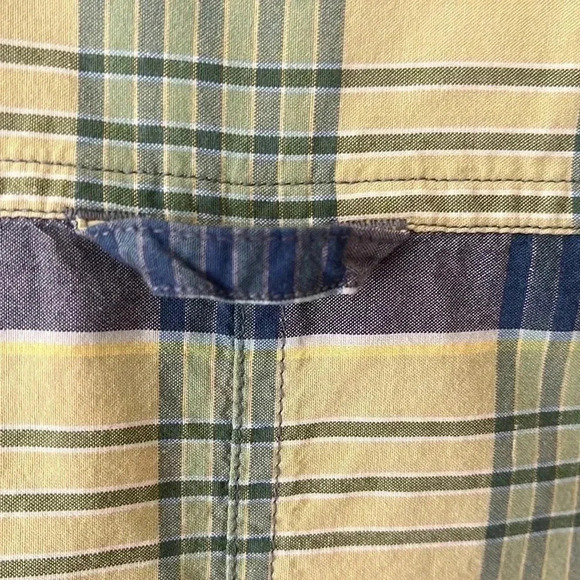 North Face 100% Cotton A5 Series Plaid Button Down Shirt Large Blue Green Camp - Picture 8 of 17